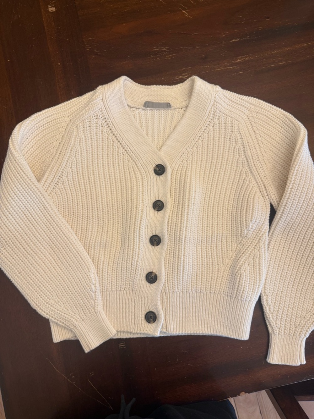 Everlane The Texture Cotton Cardigan in Cream